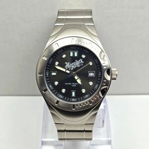 Mens Meguiars Since 1901 Date Dial Stainless Steel Quartz Watch New Battery